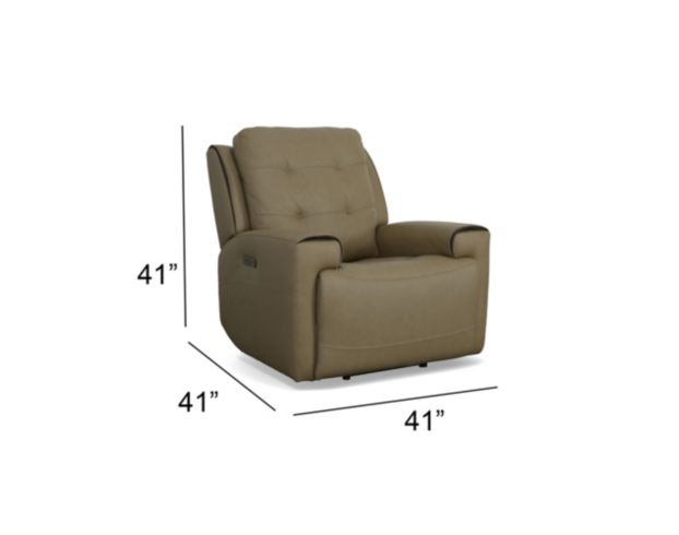 Flexsteel Industries Inc Iris Khaki Leather Power Recliner large image number 9