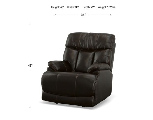 Flexsteel Industries Inc Clive Bison Leather Power Recliner large image number 4