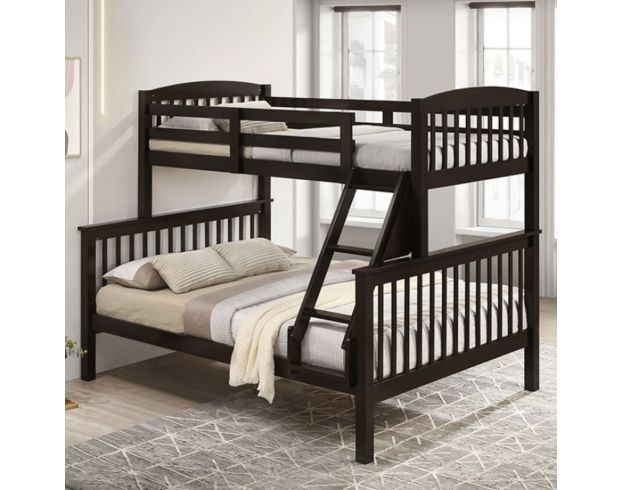 Furniture Of America Brookings Dark Walnut Twin Over Full Bunk Bed large image number 2