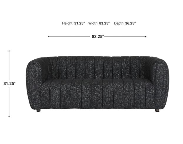 Furniture Of America Aversa Black Boucle Sofa large image number 7