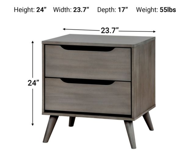 Furniture Of America Lennart Gray Nightstand large image number 3