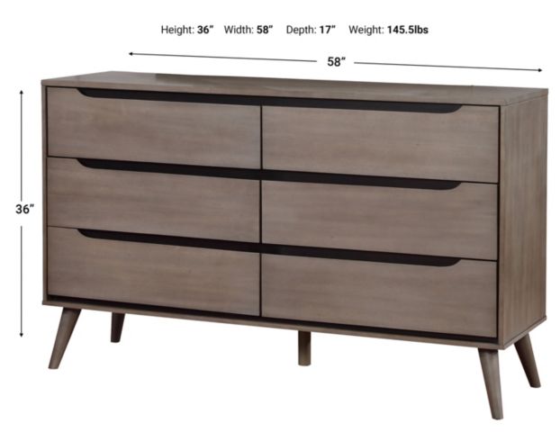Furniture Of America Lennert Gray Dresser large image number 3
