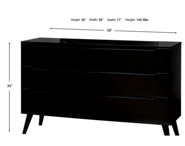 Furniture Of America Lennart 3-Piece Black Queen Bed Set large image number 6