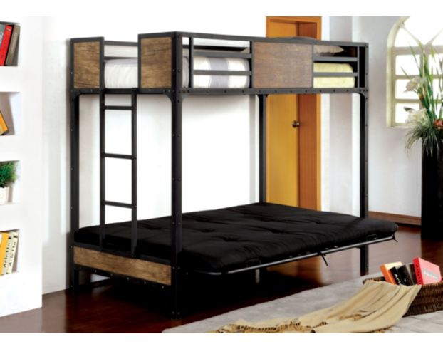 Twin bunk bed with on sale futon on bottom