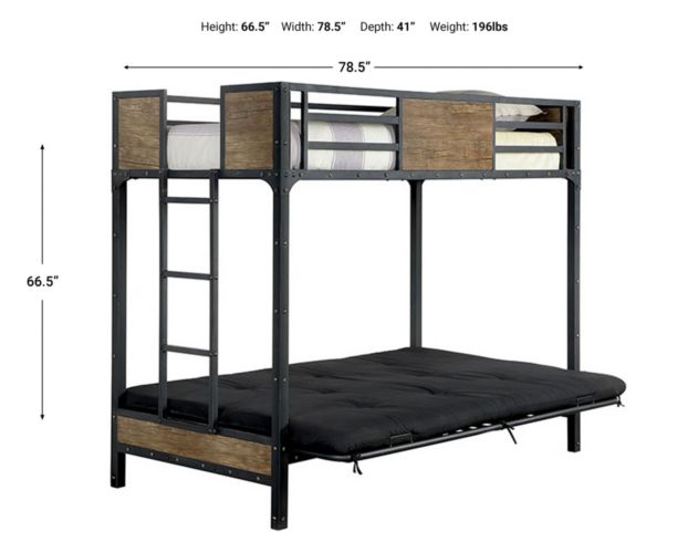 Furniture Of America Clapton Twin Over Futon Bunk Bed large image number 7
