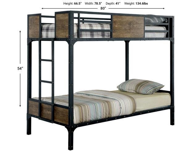 Furniture Of America Clapton Twin over Twin Bunk Bed large image number 4