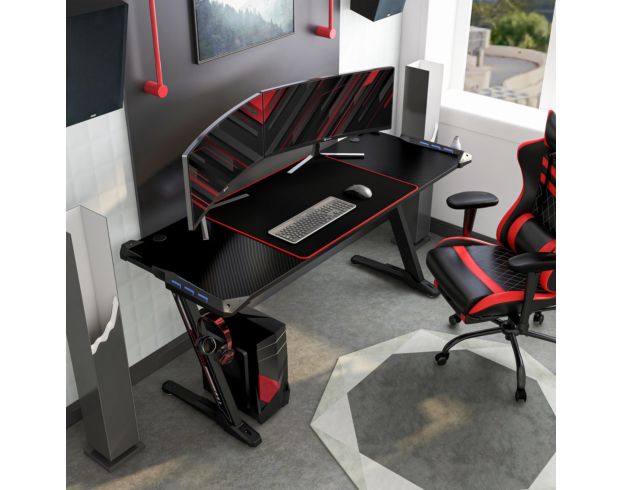 Furniture Of America Good Game Black Gaming Desk large image number 1