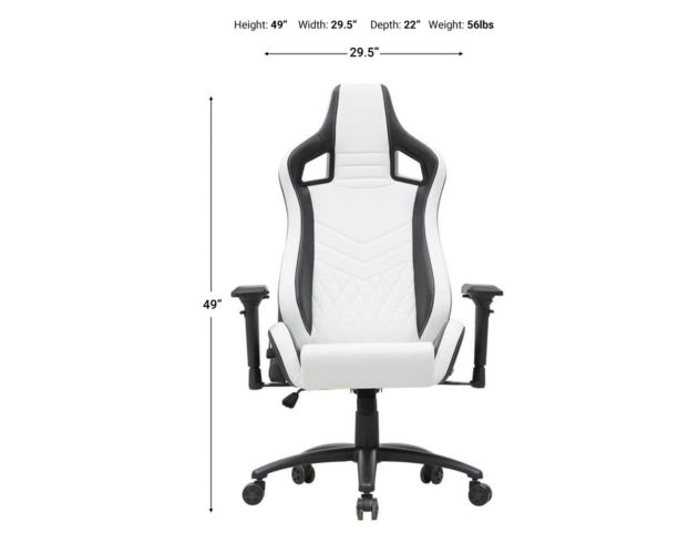 Furniture Of America Good Game White and Black Racing Gaming Chair large image number 8