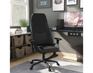 Furniture Of America Good Game Black and Blue Gaming Chair