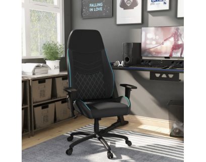 Furniture Of America Good Game Black and Blue Gaming Chair