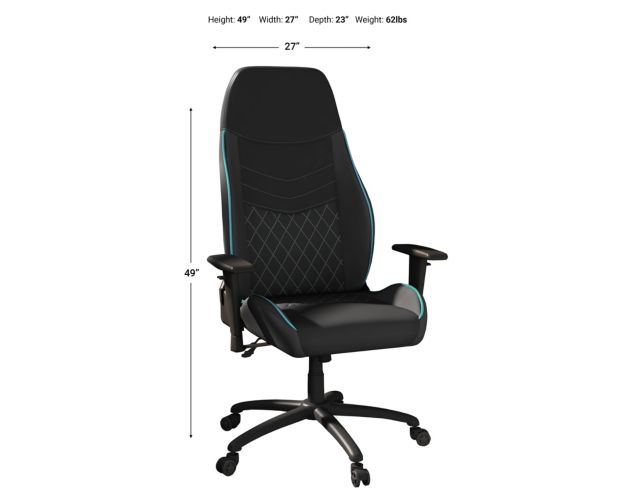 Furniture Of America Good Game Black and Blue Gaming Chair large image number 3