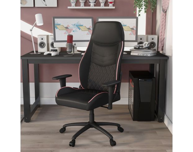 Furniture Of America Good Game Black and Pink Gaming Chair large image number 2