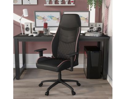 Furniture Of America Good Game Black and Pink Gaming Chair