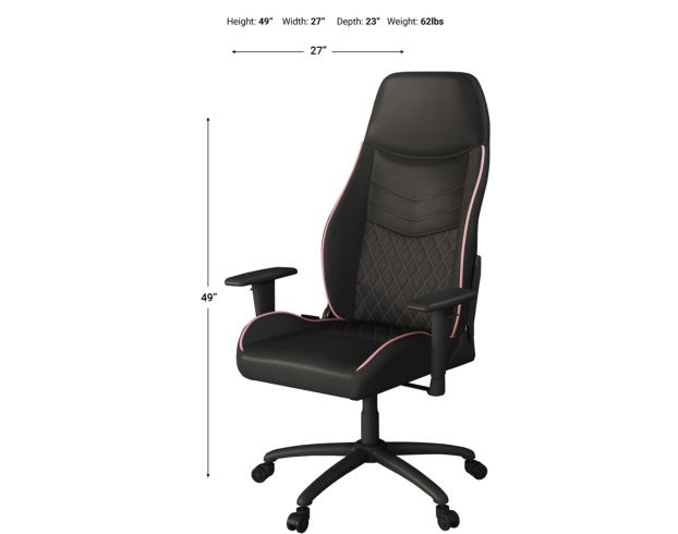 Furniture Of America Good Game Black and Pink Gaming Chair large image number 3