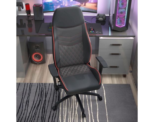 Furniture Of America Good Game Black and Red Gaming Chair large image number 2