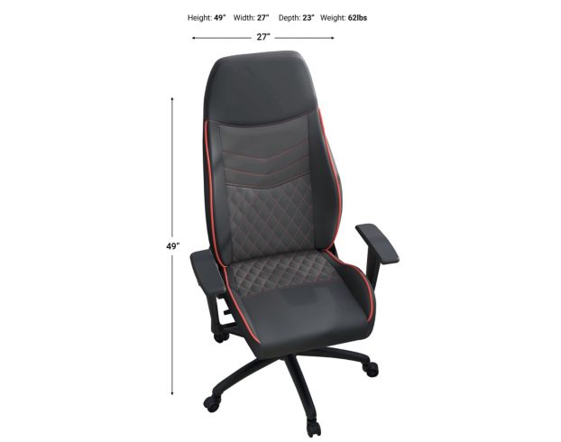 Furniture Of America Good Game Black and Red Gaming Chair large image number 3
