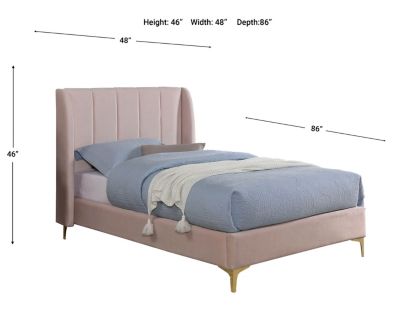 Furniture Of America Pearl Light Pink Twin Bed