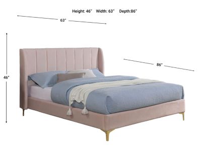 Furniture Of America Pearl Light Pink Full Bed