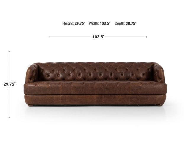 Four Hands Paul Raleigh Cigar Genuine Leather Sofa large image number 12