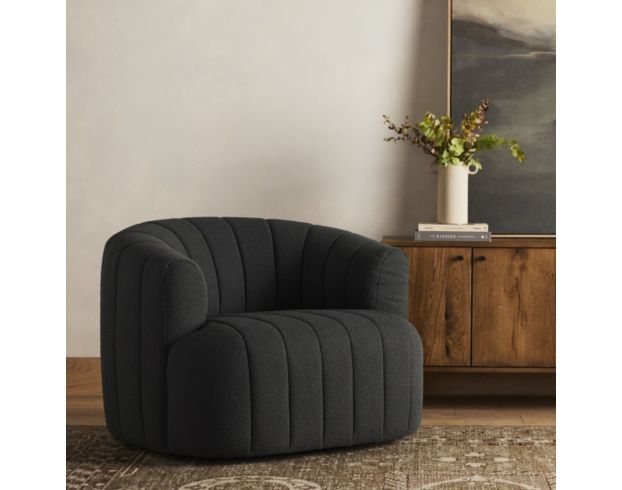 Four Hands Elliana Charcoal Boucle Swivel Chair large image number 2