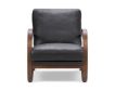 Four Hands Paxon Black Genuine Leather Accent Chair small image number 1