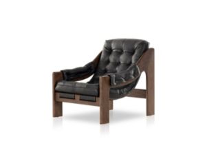 Four Hands Halston Heirloom Black Genuine Leather Accent Chair