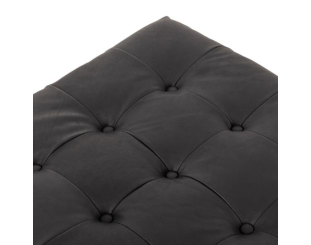 Four Hands Halston Heirloom Black Genuine Leather Ottoman large image number 6