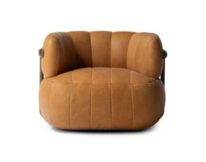 Four Hands Doss Palermo Cognac Genuine Leather Swivel Chair