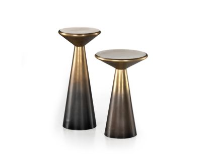 Four Hands Asher Ombre Brass End Table (Set of 2)