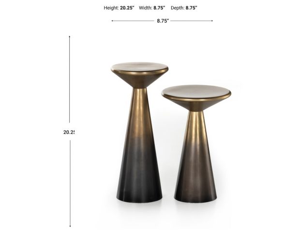 Four Hands Asher Ombre Brass End Table (Set of 2) large image number 10