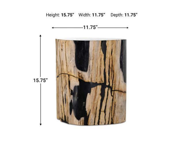 Four Hands Kos Light Petrified Wood End Table large image number 8