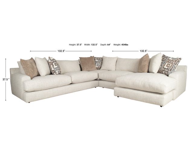 Franklin Jude Natural 3-Piece Sectional with Floating Chaise large image number 7