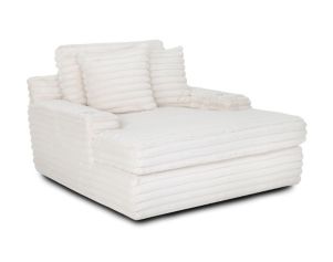 Franklin Bellini Cream Chaise Lounger with USB Ports and Cupholders