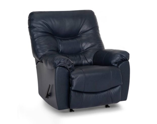 Franklin Trilogy Blue Leather Rocker Recliner large image number 2