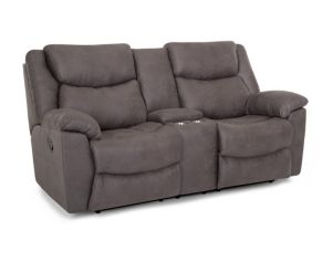 Franklin Trooper Gray Reclining Loveseat with Console