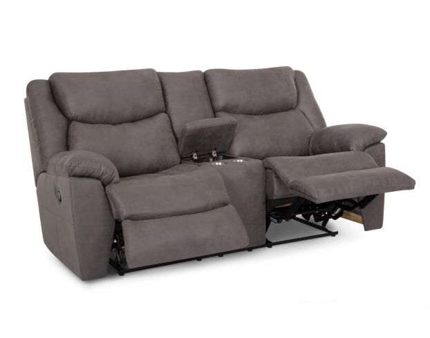 Franklin Trooper Gray Reclining Loveseat with Console large image number 3