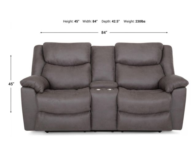 Franklin Trooper Gray Reclining Loveseat with Console large image number 8