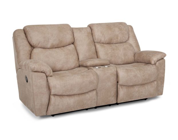 Franklin Trooper Tan Reclining Loveseat with Console large image number 3