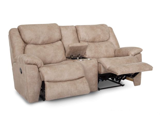 Franklin Trooper Tan Reclining Loveseat with Console large image number 4