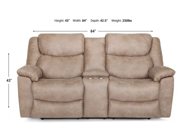 Franklin Trooper Tan Reclining Loveseat with Console large image number 8