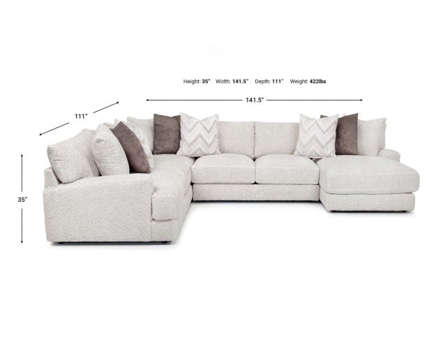 Franklin Lennox 4-Piece Sectional with Right-Facing Chaise large image number 7