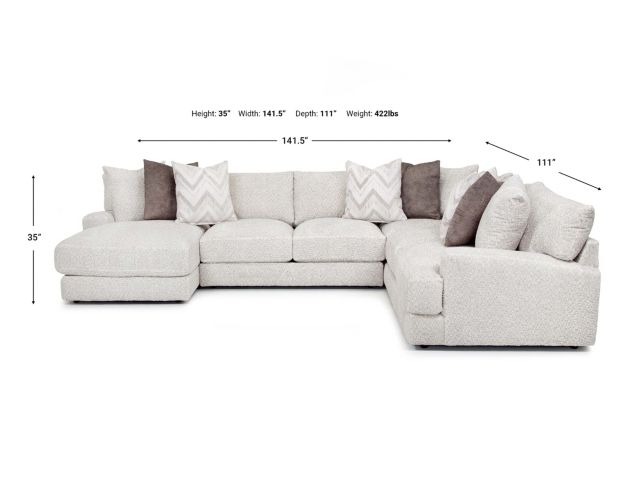 Franklin Lennox 4-Piece Sectional with Left-Facing Chaise large image number 7