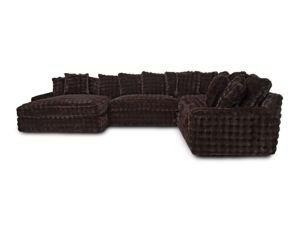 Franklin Angel Chocolate Brown 4-Piece Sectional with Left Chaise