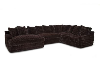 Franklin Angel Chocolate Brown 4-Piece Sectional with Left Chaise