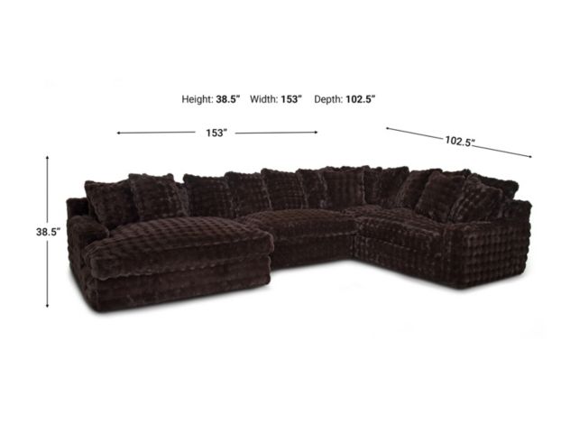 Franklin Angel Chocolate Brown 4-Piece Sectional with Left Chaise large image number 6