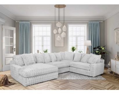 Franklin Angel Dove Gray 4-Piece Sectional with Left Chaise