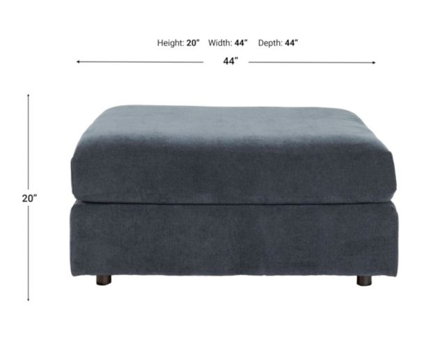 Fusion Furniture 7004 Collection Elise Ink Blue Cocktail Ottoman large image number 4