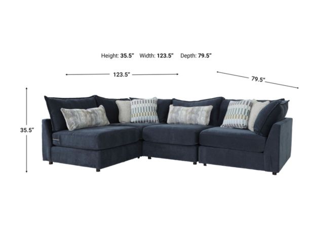 Fusion Luxe Living Elise Ink Blue 4-Piece Sectional large image number 10