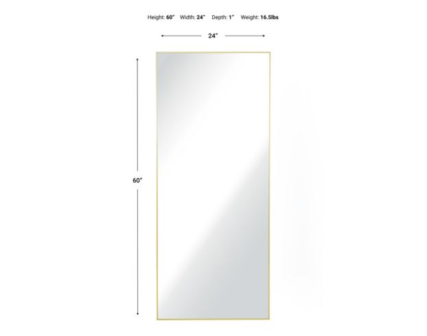 Garber Corp 24" x 60" Brass Leaner Mirror large image number 4