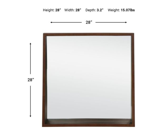 Garber Corp 28" x 28" Brown Square Mirror large image number 2